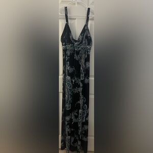 NWT T TAHARI Aliza Black Paisley Dress Large Maxi